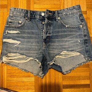 ZARA High Rise Denim Shorts (Size 6)